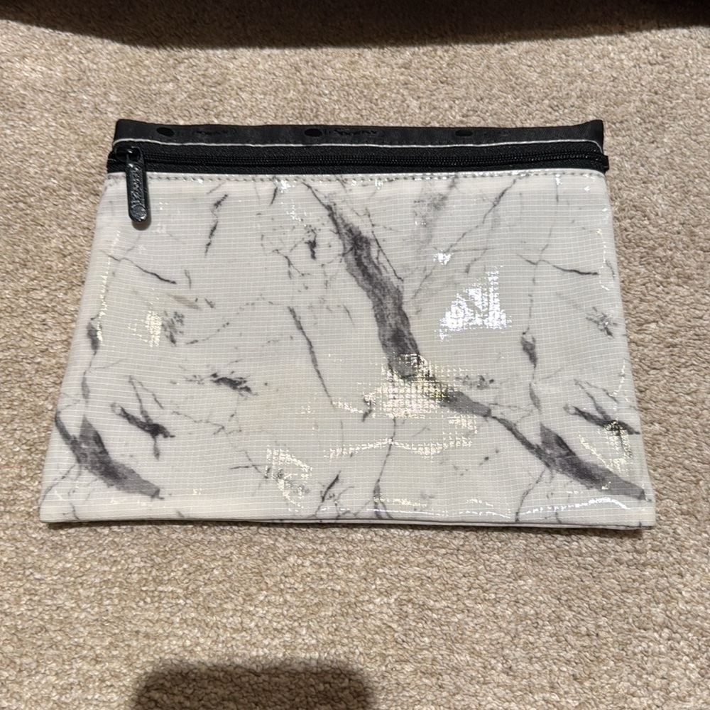 Lesportsac Black and White Marble Duffel Bag - Picture 2 of 6